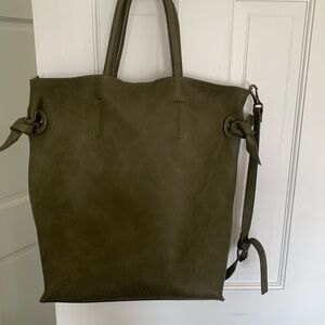 Large Vegan Leather Green Purse